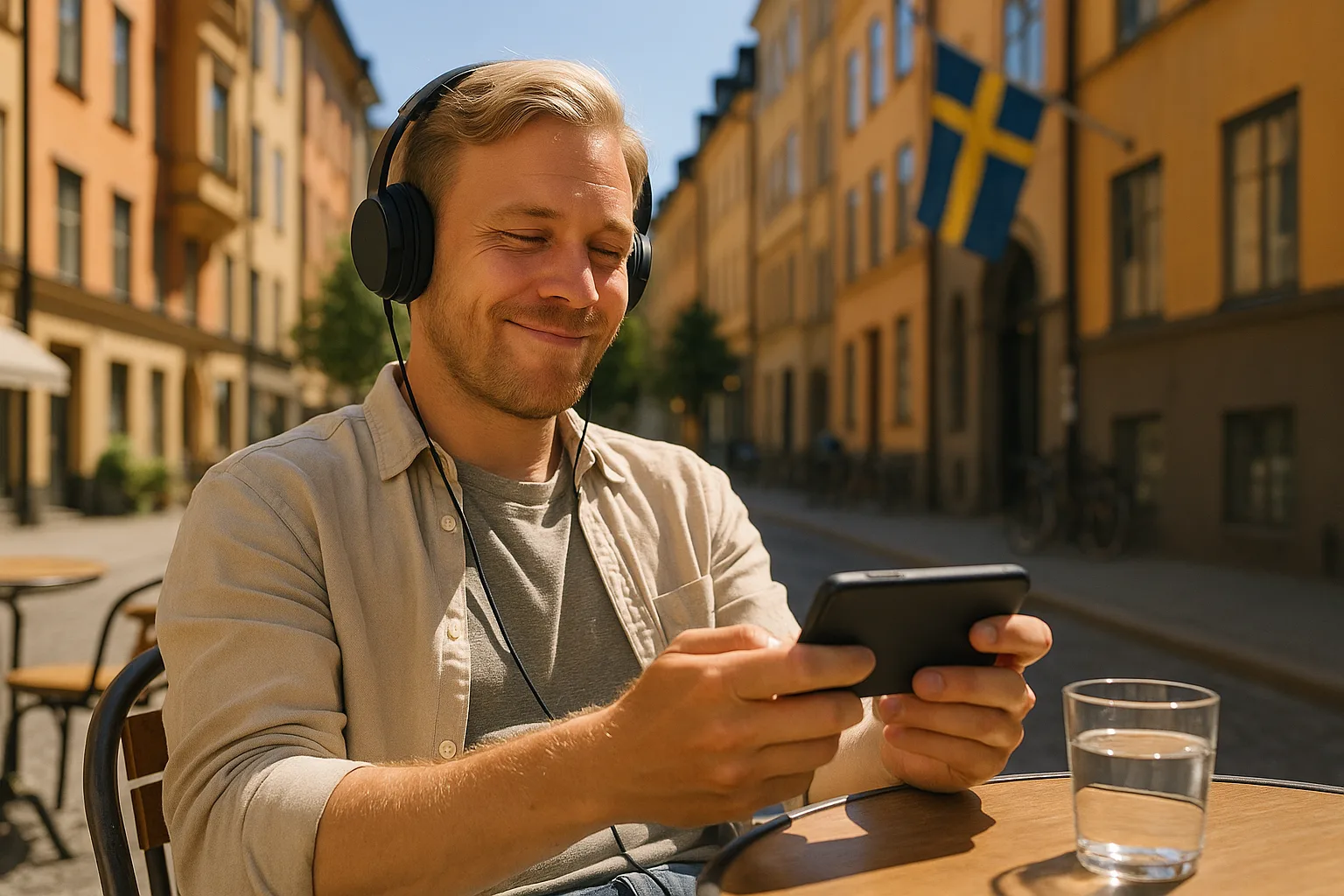 Person surfar fritt utomhus utan bindningstid